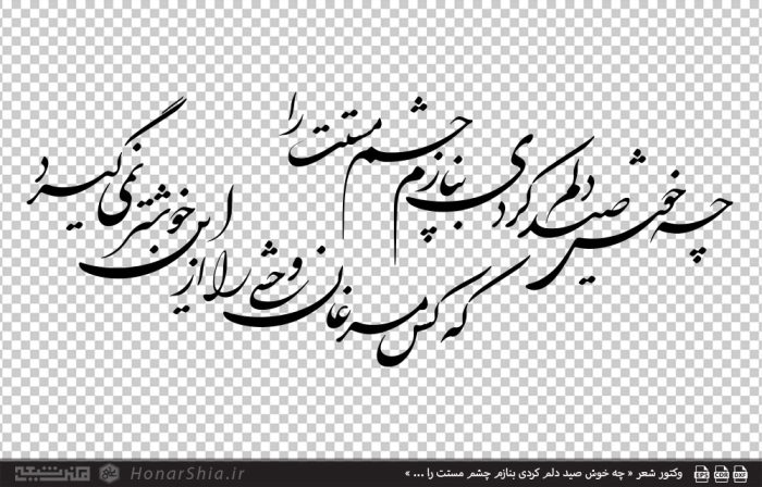وکتور شعر « چه خوش صید دلم کردی بنازم چشم مستت را ... »